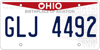 OH license plate GLJ4492