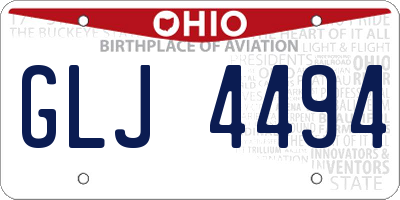 OH license plate GLJ4494