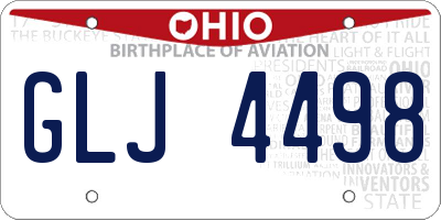 OH license plate GLJ4498