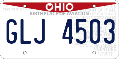 OH license plate GLJ4503