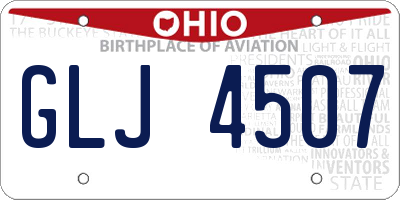 OH license plate GLJ4507