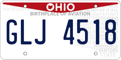 OH license plate GLJ4518