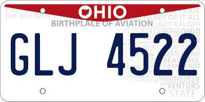 OH license plate GLJ4522