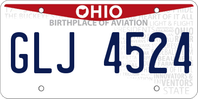 OH license plate GLJ4524