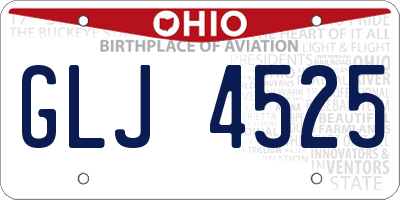 OH license plate GLJ4525