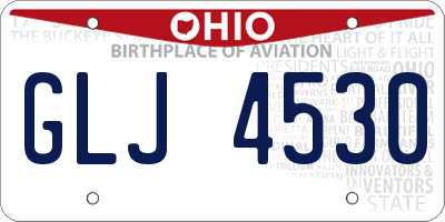 OH license plate GLJ4530