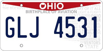 OH license plate GLJ4531