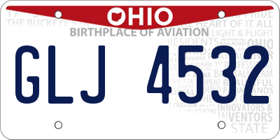 OH license plate GLJ4532