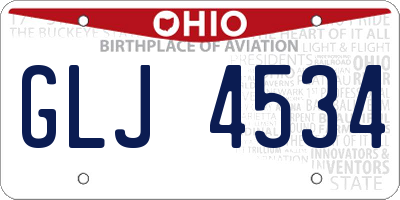 OH license plate GLJ4534
