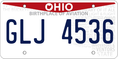 OH license plate GLJ4536