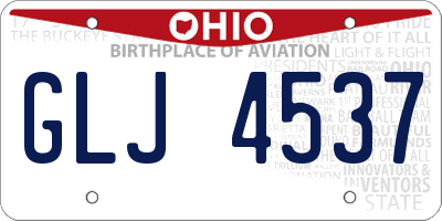 OH license plate GLJ4537
