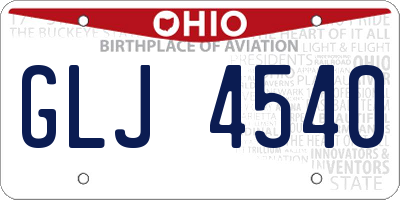 OH license plate GLJ4540