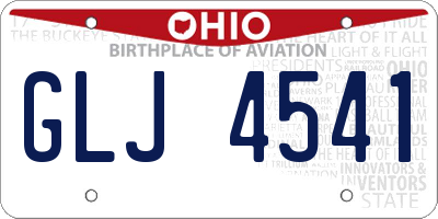 OH license plate GLJ4541