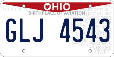 OH license plate GLJ4543