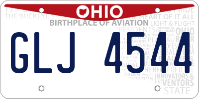 OH license plate GLJ4544