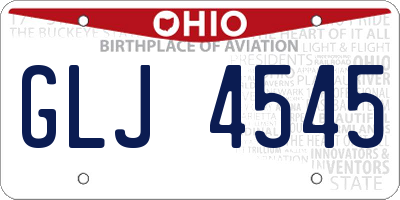 OH license plate GLJ4545