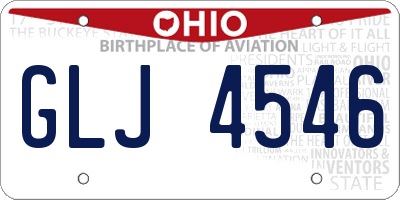 OH license plate GLJ4546