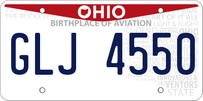 OH license plate GLJ4550