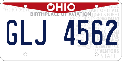 OH license plate GLJ4562
