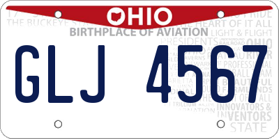 OH license plate GLJ4567