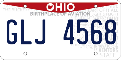OH license plate GLJ4568