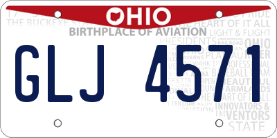 OH license plate GLJ4571