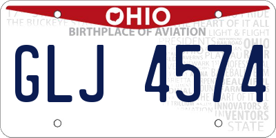 OH license plate GLJ4574