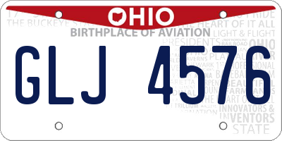 OH license plate GLJ4576