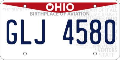 OH license plate GLJ4580