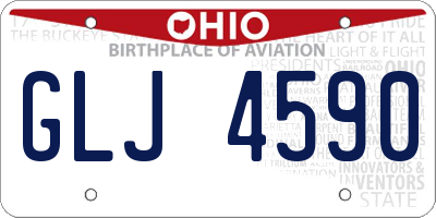 OH license plate GLJ4590