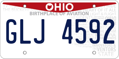 OH license plate GLJ4592
