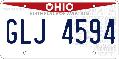 OH license plate GLJ4594