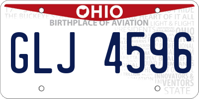 OH license plate GLJ4596