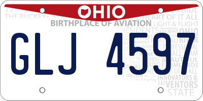 OH license plate GLJ4597