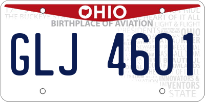 OH license plate GLJ4601
