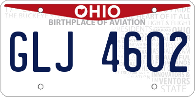 OH license plate GLJ4602