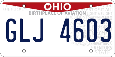 OH license plate GLJ4603