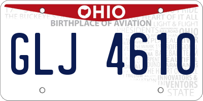 OH license plate GLJ4610