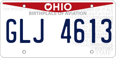 OH license plate GLJ4613