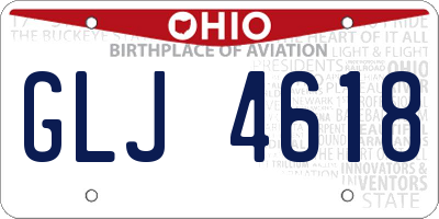 OH license plate GLJ4618