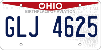 OH license plate GLJ4625