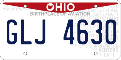 OH license plate GLJ4630