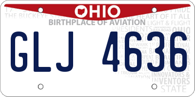 OH license plate GLJ4636