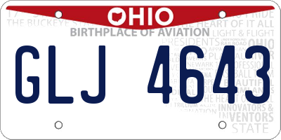 OH license plate GLJ4643