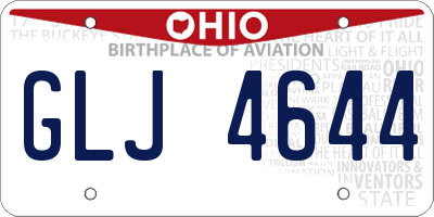 OH license plate GLJ4644