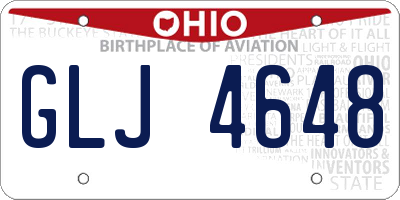 OH license plate GLJ4648