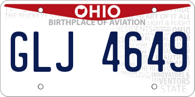OH license plate GLJ4649