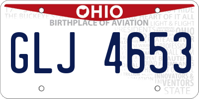 OH license plate GLJ4653