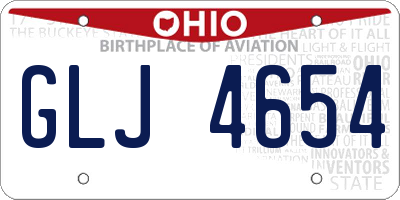 OH license plate GLJ4654
