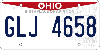 OH license plate GLJ4658